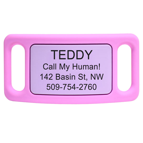 Silent Silicone Slide-On Pet ID Tag - Fits Most Collars