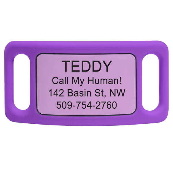 Silent Silicone Slide-On Pet ID Tag - Fits Most Collars