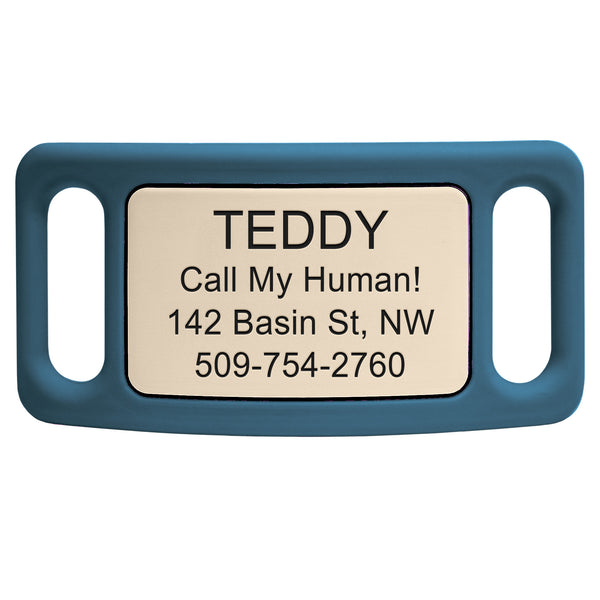 Silent Silicone Slide-On Pet ID Tag - Fits Most Collars