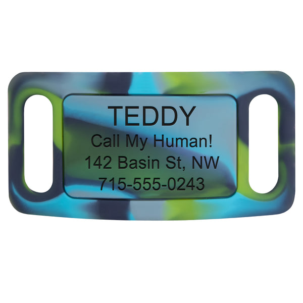 Silent Silicone Slide-On Pet ID Tag - Fits Most Collars