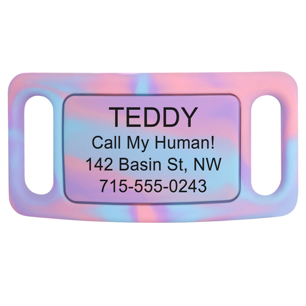 Silent Silicone Slide-On Pet ID Tag - Fits Most Collars