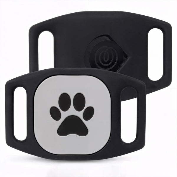 GPS Tracker Pet Collar Holder Slide-On Tag with Paw Print