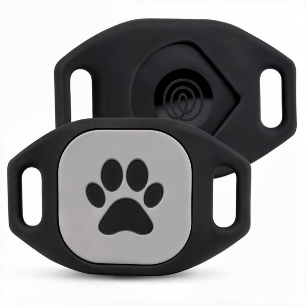 GPS Tracker Pet Collar Holder Slide-On Tag with Paw Print