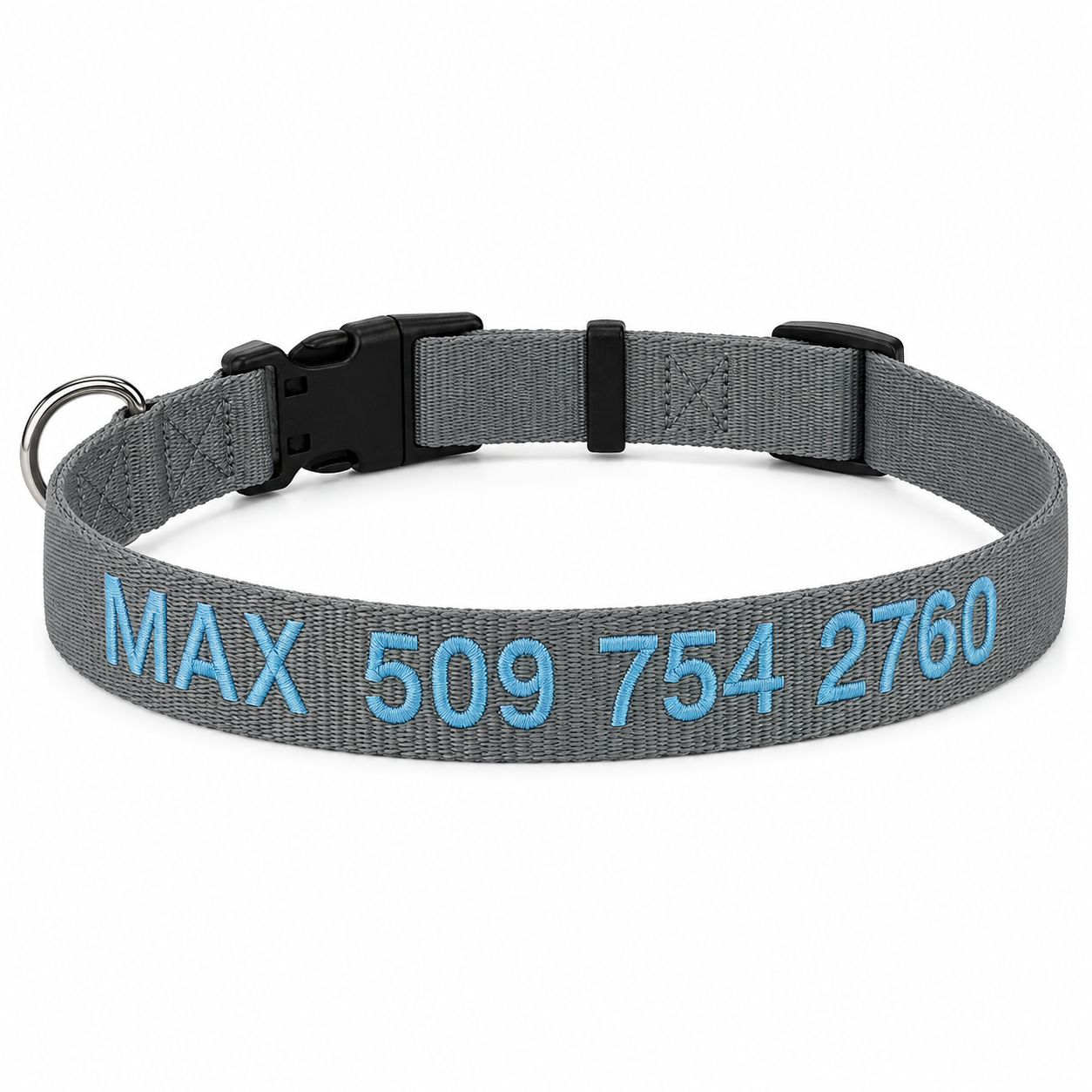 Embroidered Personalized Dog Collar with Quick Release Buckle