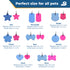 Infographic showing various dog tag shapes and their regular and small sizes, with headline ‘Perfect size for all pets’