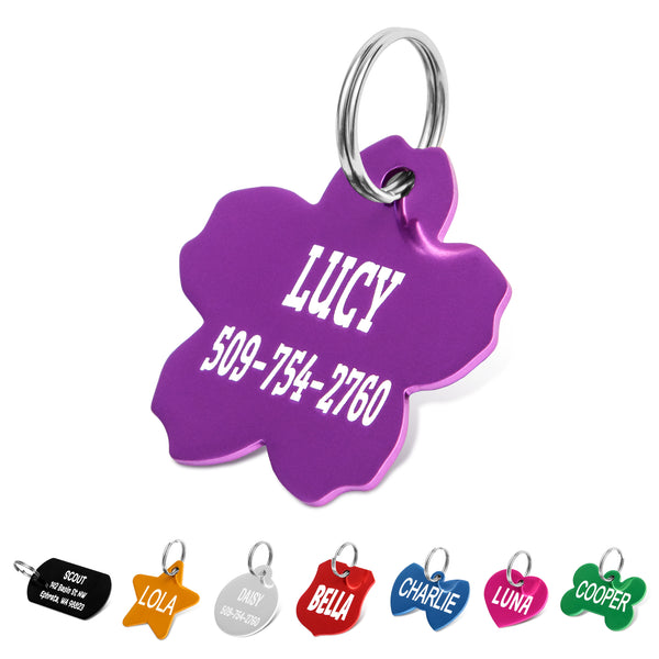 Flower Pet ID Tags