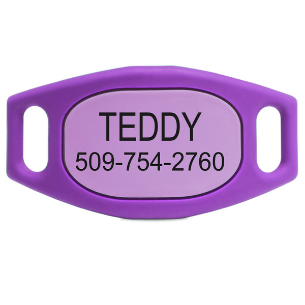 Silent Silicone Slide-On Pet ID Tag - Fits Most Collars