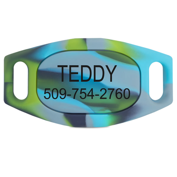 Silent Silicone Slide-On Pet ID Tag - Fits Most Collars