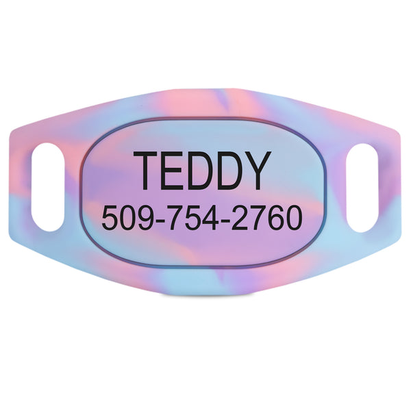 Silent Silicone Slide-On Pet ID Tag - Fits Most Collars