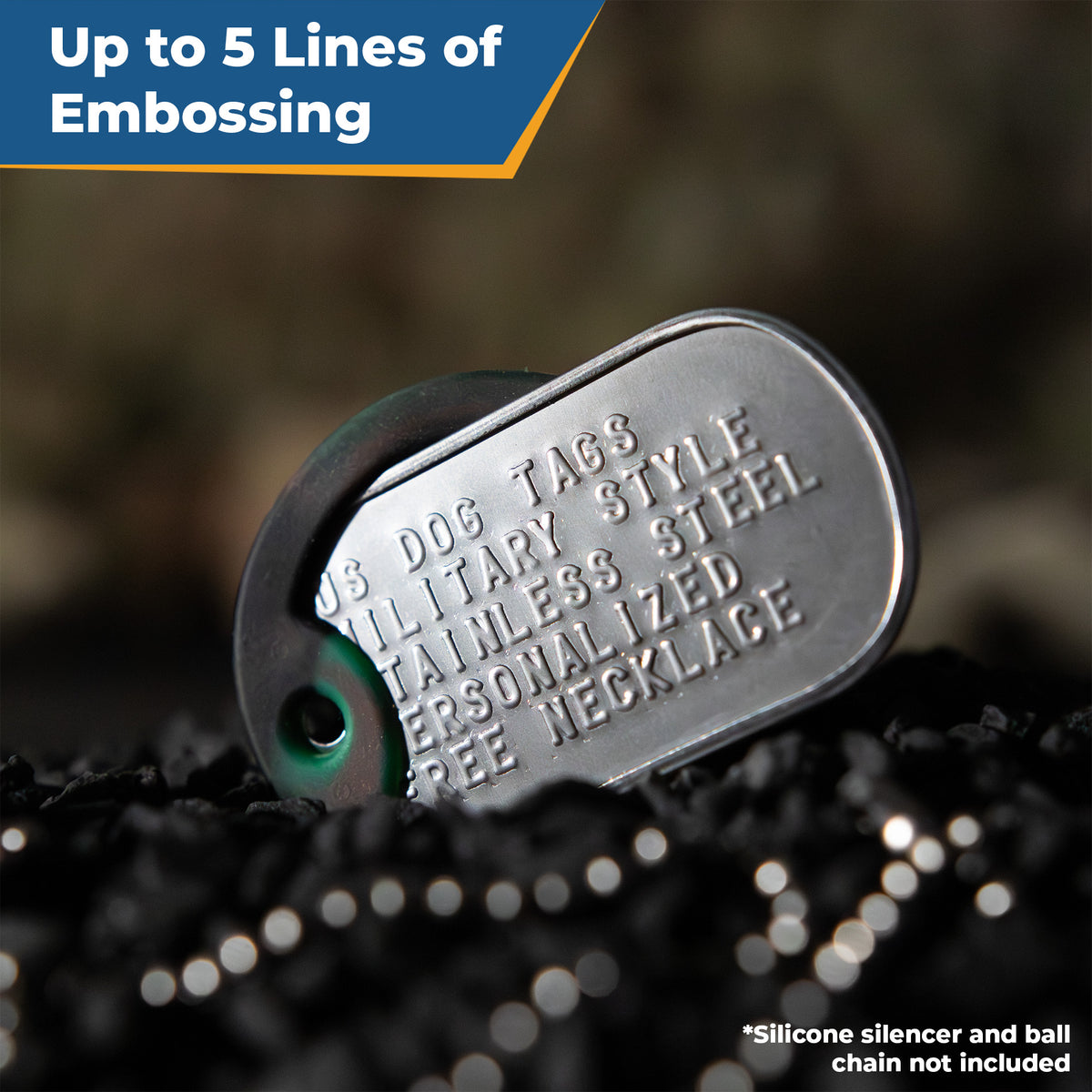 Personalized Embossed US Military Dog Tags - Volume Pricing (1 Tag per Unit)