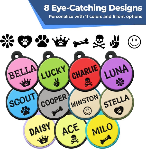 Round Silent Silicone Pet ID Tag