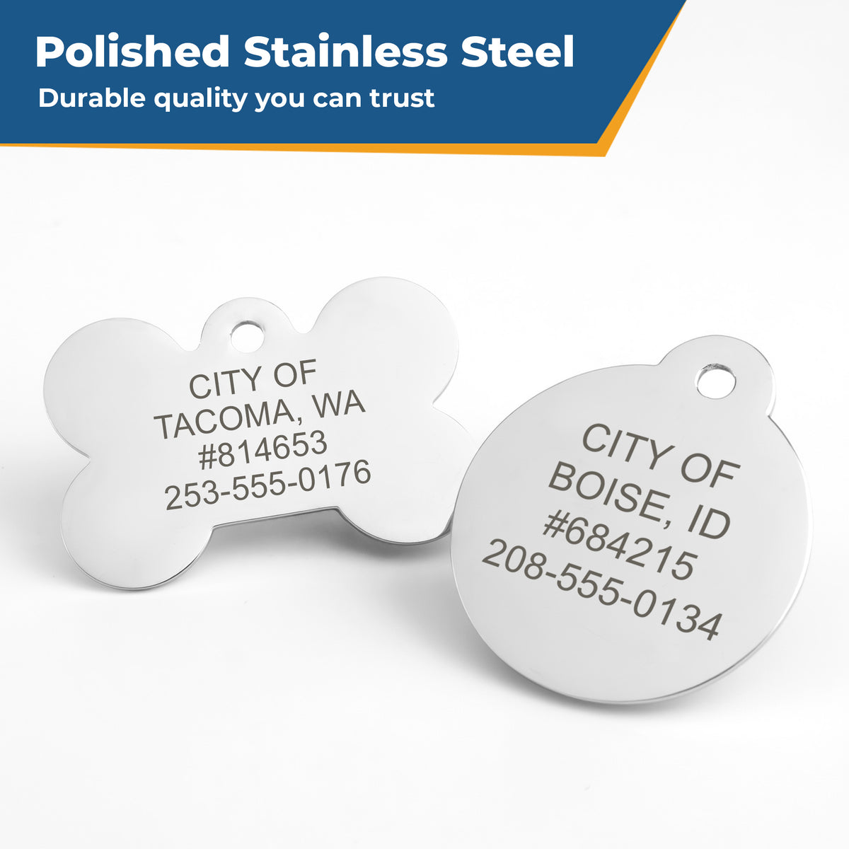 Municipal Dog License Tags in Stainless Steel - Volume Pricing
