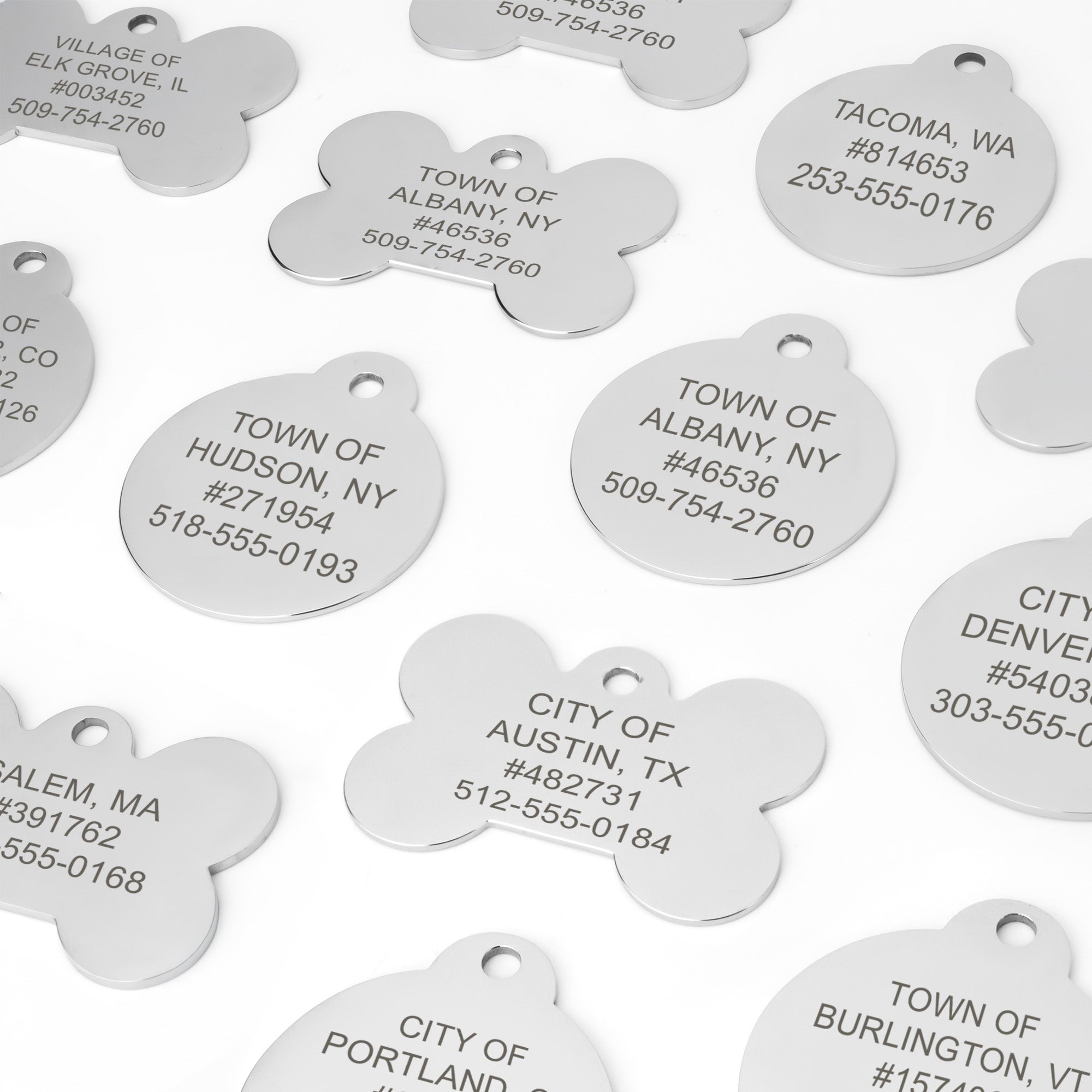 Municipal Dog License Tags in Stainless Steel - Volume Pricing