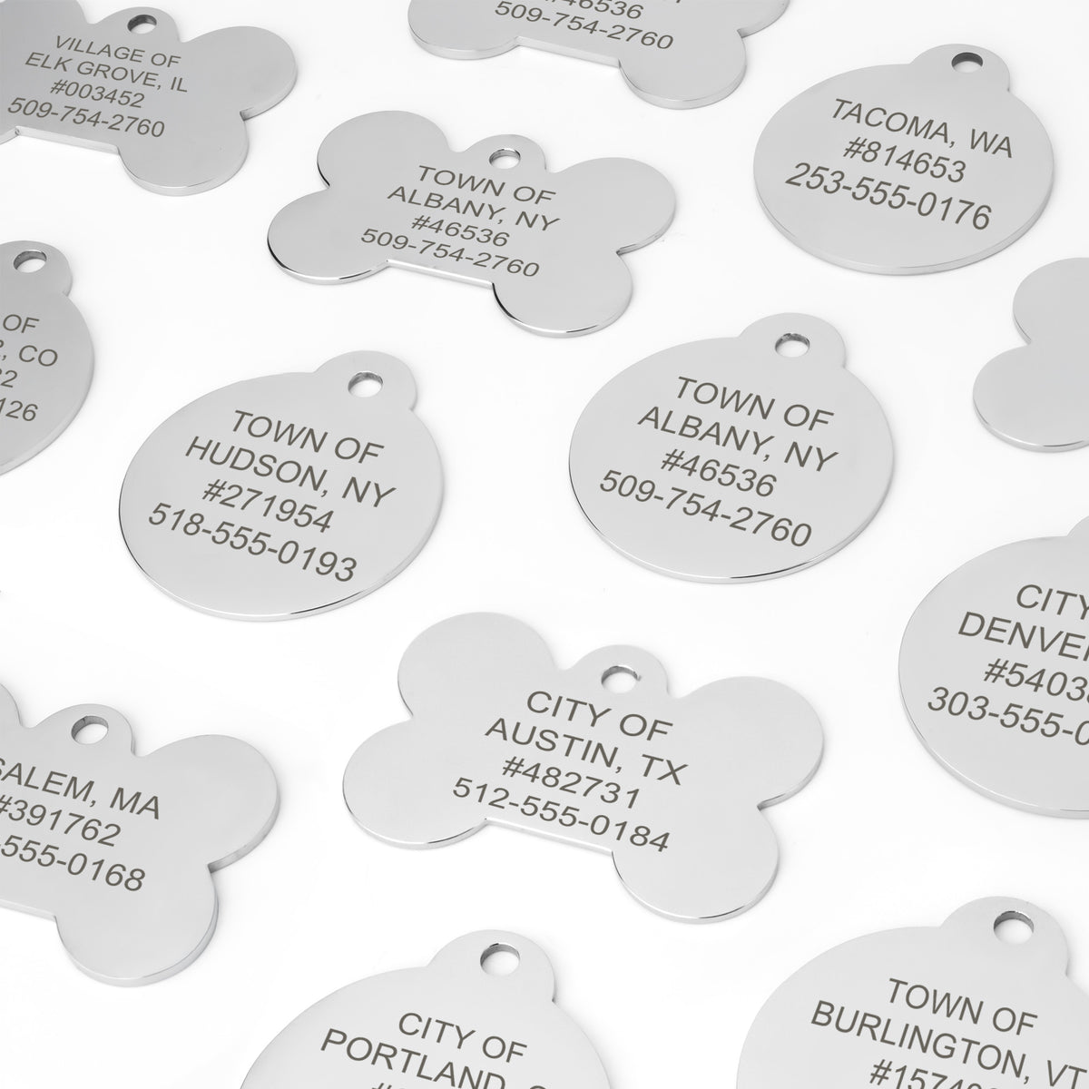 Municipal Dog License Tags in Stainless Steel - Volume Pricing