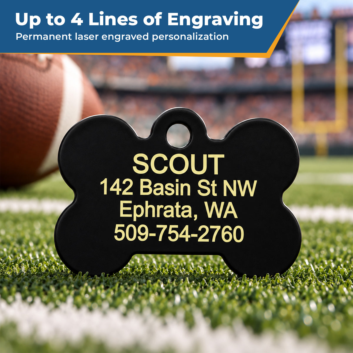 NCAA Team Bone Dog ID Tag