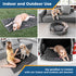 Dogs lounging on personalized fleece dog blankets in indoor and outdoor settings; overlaid text "Indoor and Outdoor Use"