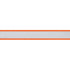 Close-up of personalized reflective dog collar showing gray reflective center stripe and orange stitched edges on white background