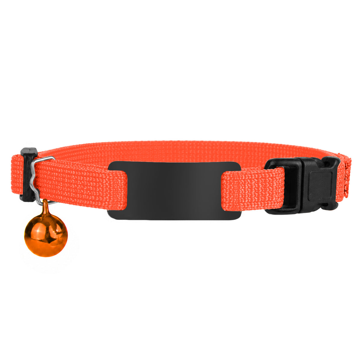 Personalized Reflective Cat Collar with Silent Steel Tag and Safety Buckle