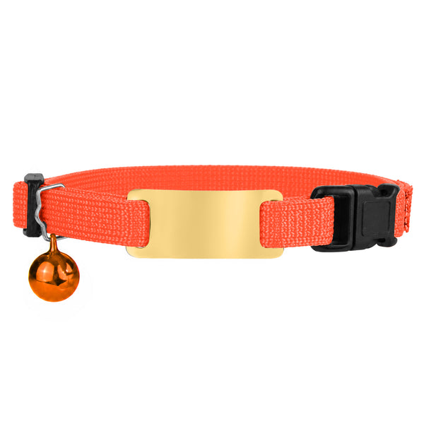 Personalized Reflective Cat Collar with Tag and Safety Buckle
