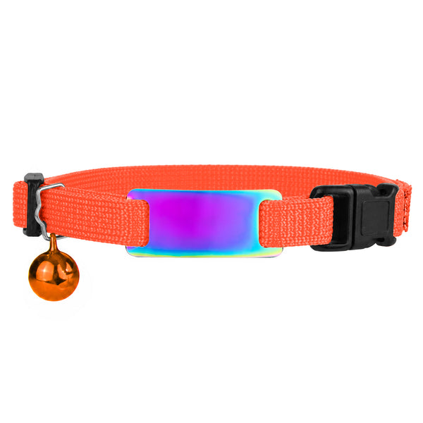 Personalized Reflective Cat Collar with Tag and Safety Buckle