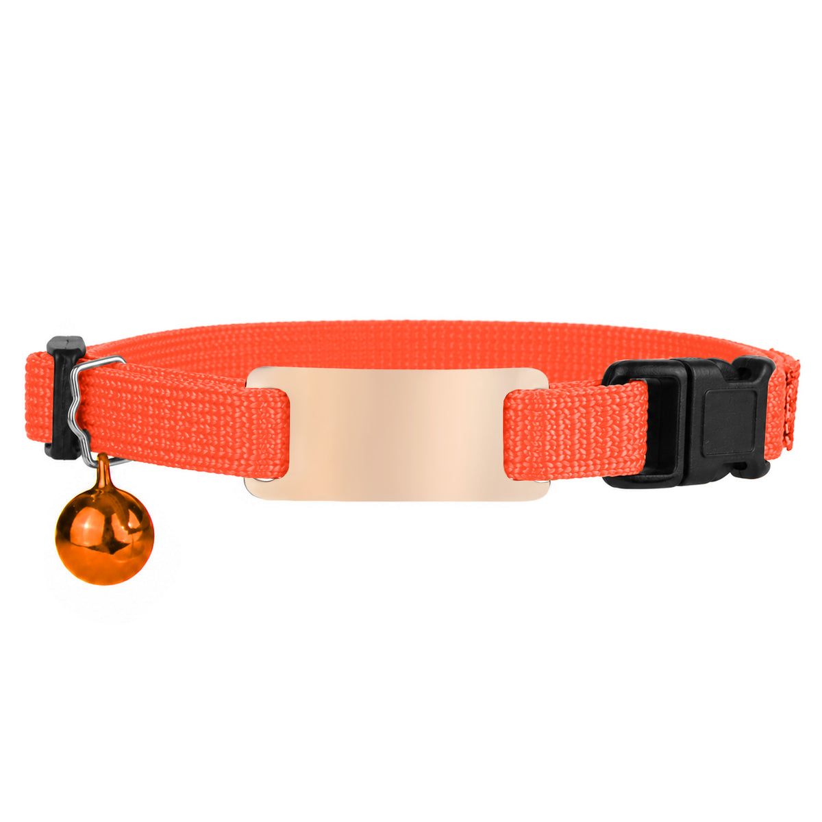 Personalized Reflective Cat Collar with Silent Steel Tag and Safety Buckle