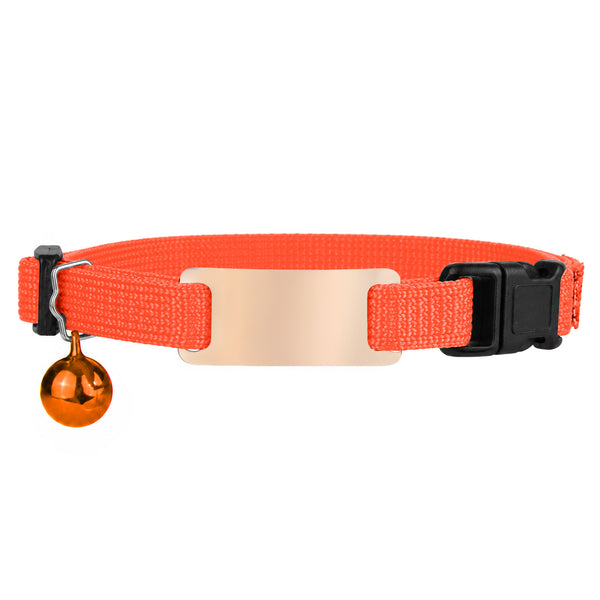 Personalized Reflective Cat Collar with Tag and Safety Buckle