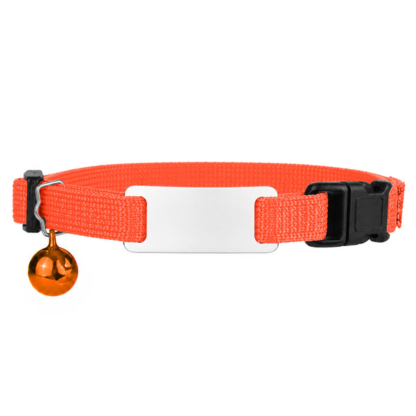 Personalized Reflective Cat Collar with Tag and Safety Buckle