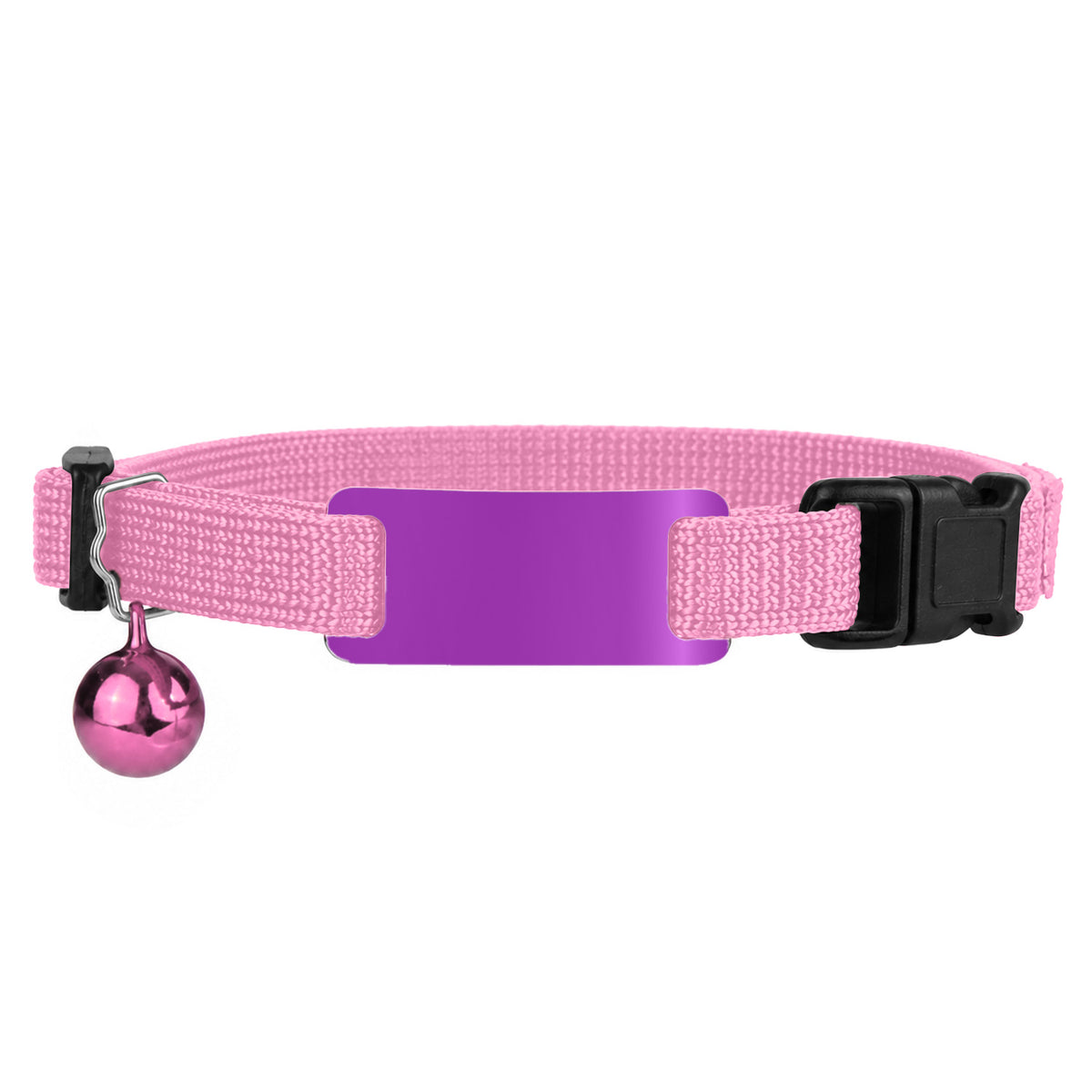Personalized Reflective Cat Collar with Silent Steel Tag and Safety Buckle