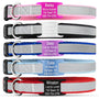 Personalized Reflective Dog Collar with Quick Release Buckle, Aluminum Nameplate