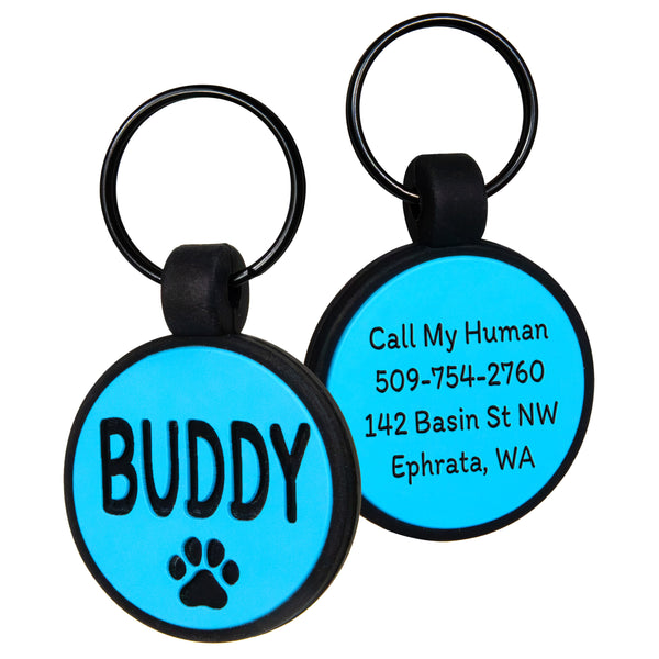 Round Silent Silicone Pet ID Tag