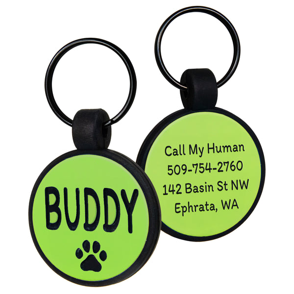 Round Silent Silicone Pet ID Tag