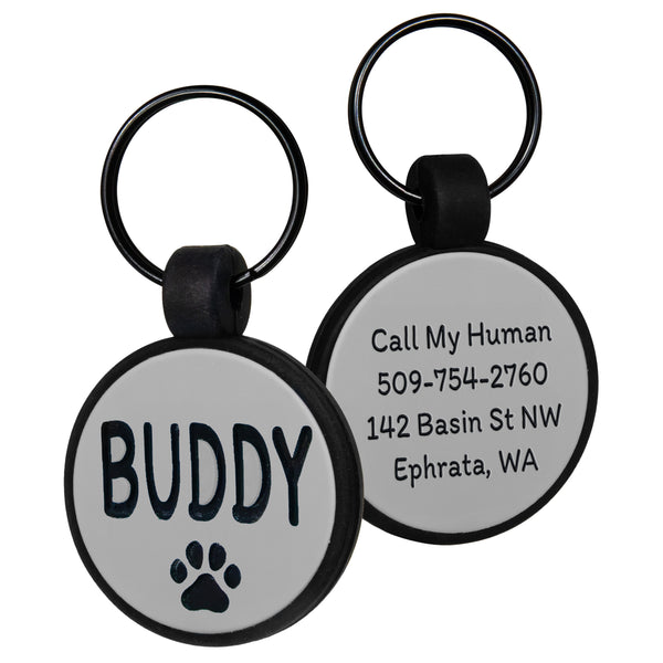 Round Silent Silicone Pet ID Tag