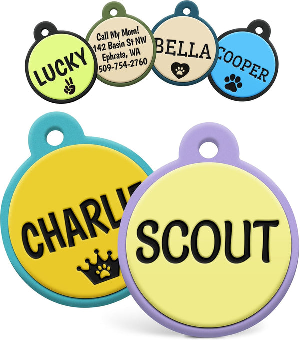 Round Silent Silicone Pet ID Tag