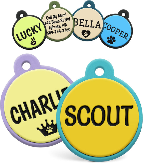 Round Silent Silicone Pet ID Tag