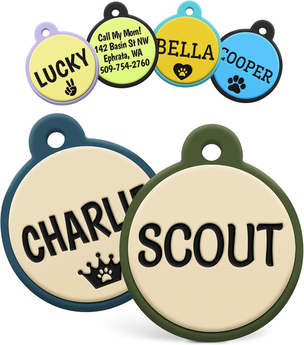 Round Silent Silicone Pet ID Tag