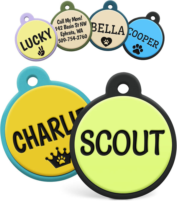 Round Silent Silicone Pet ID Tag