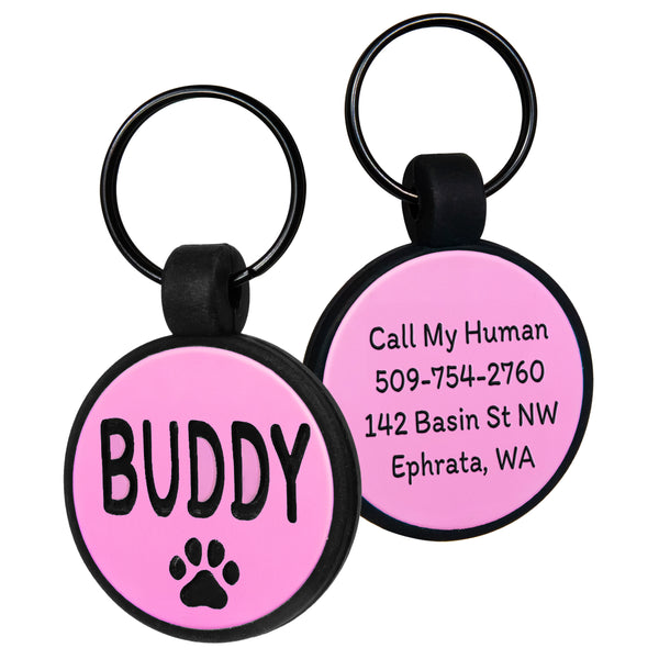 Round Silent Silicone Pet ID Tag