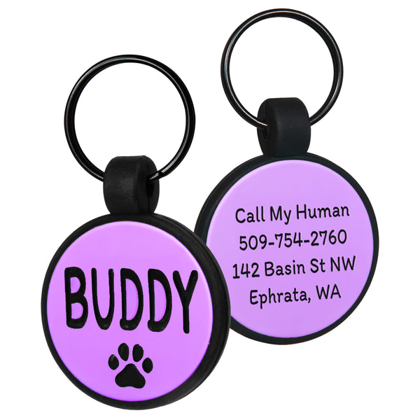 Round Silent Silicone Pet ID Tag