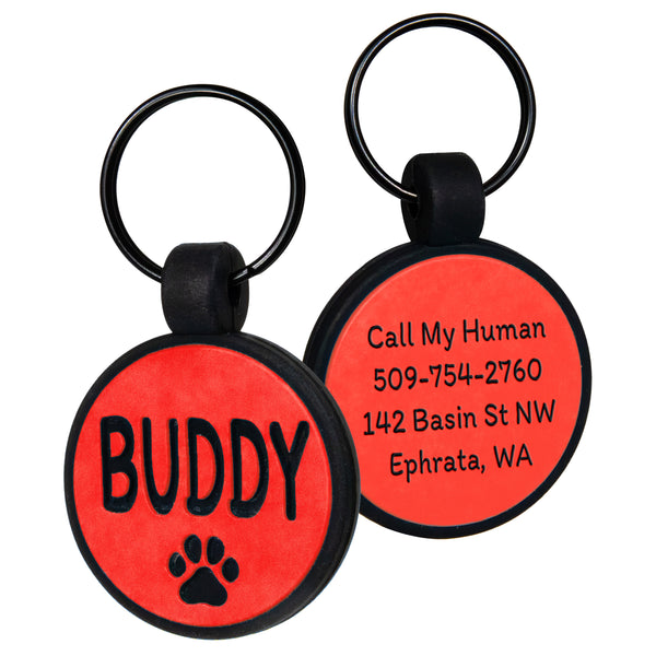 Round Silent Silicone Pet ID Tag