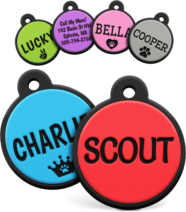 Round Silent Silicone Pet ID Tag