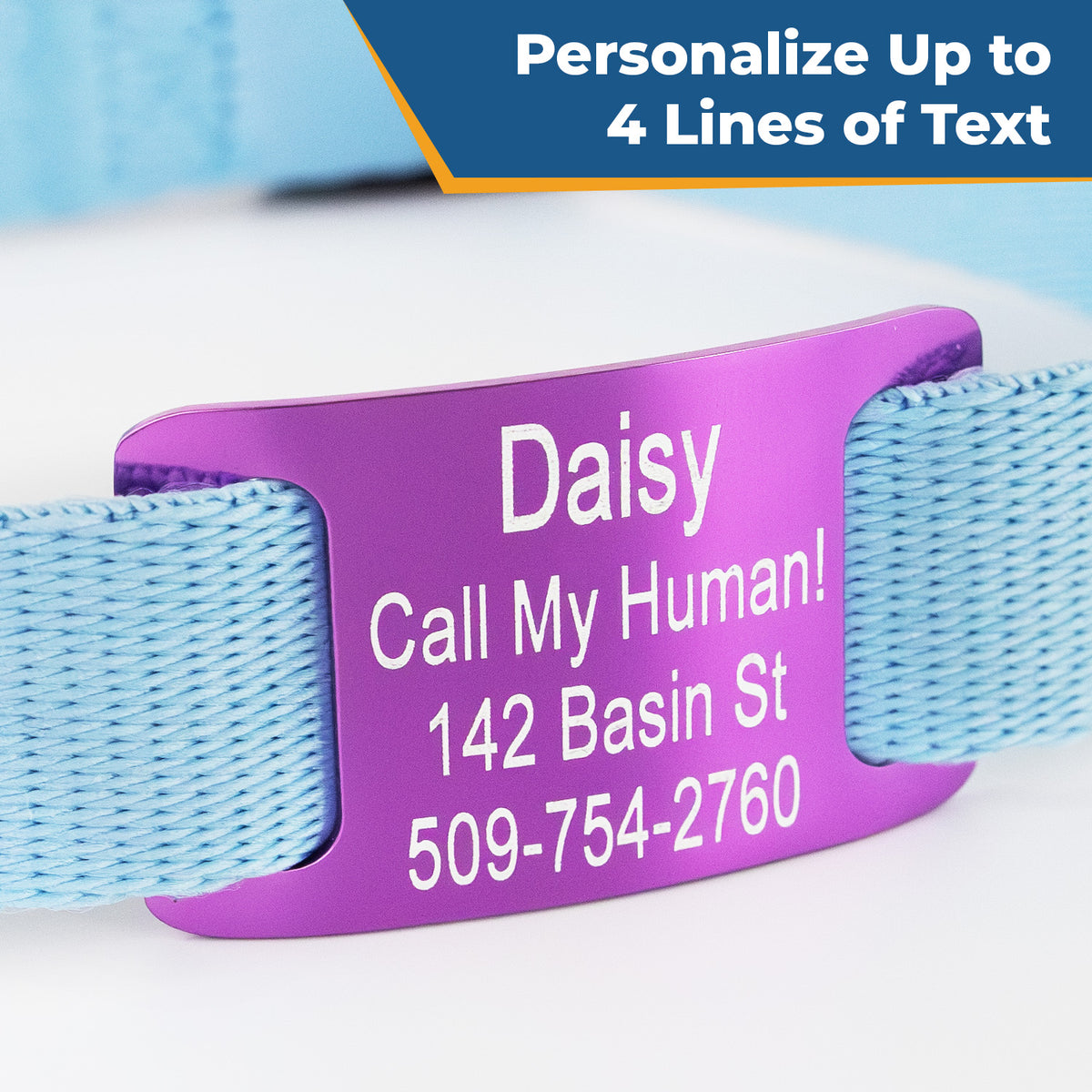 Silent Slide-On Pet ID Tag - Fits Most Collars