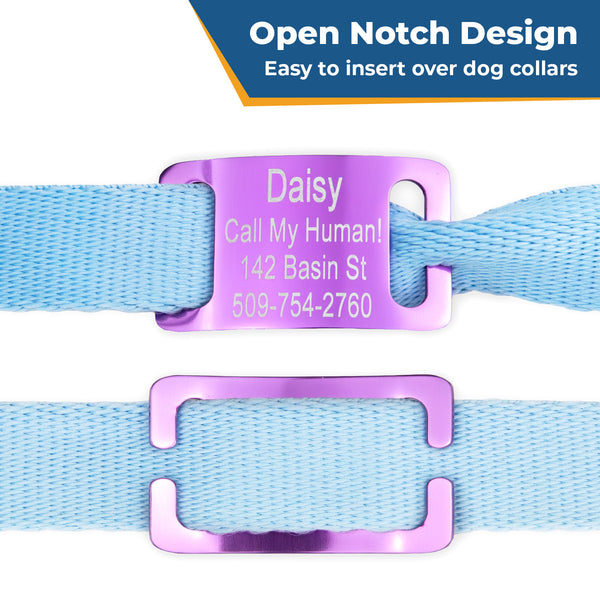 Silent Slide-On Pet ID Tag - Fits Most Collars