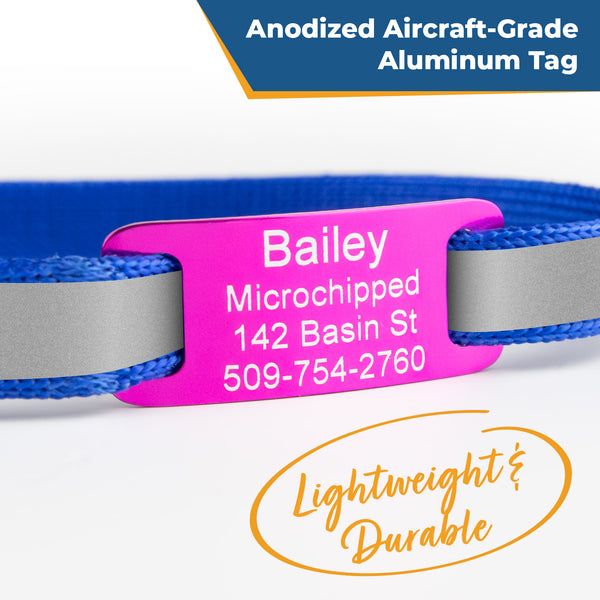 Personalized Reflective Cat Collar with Silent Aluminum Tag and Safety Buckle