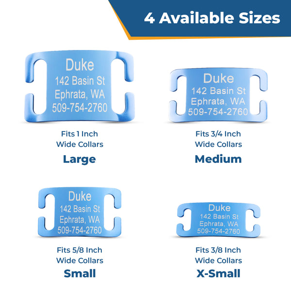 Silent Slide-On Pet ID Tag - Fits Most Collars