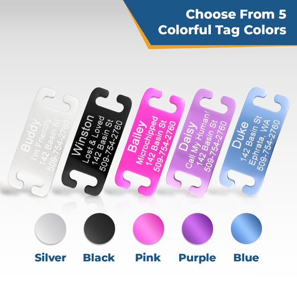 Personalized Reflective Cat Collar with Silent Aluminum Tag and Safety Buckle