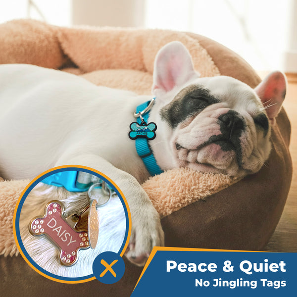 Bone Silent Silicone Dog ID Tag - 9 Designs