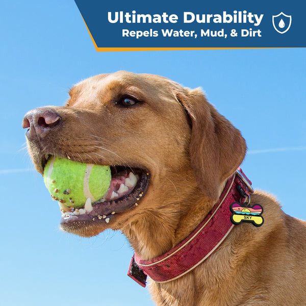 Bone Silent Silicone Dog ID Tag - 9 Designs