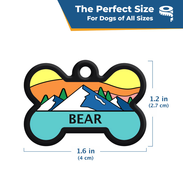 Bone Silent Silicone Dog ID Tag - 9 Designs
