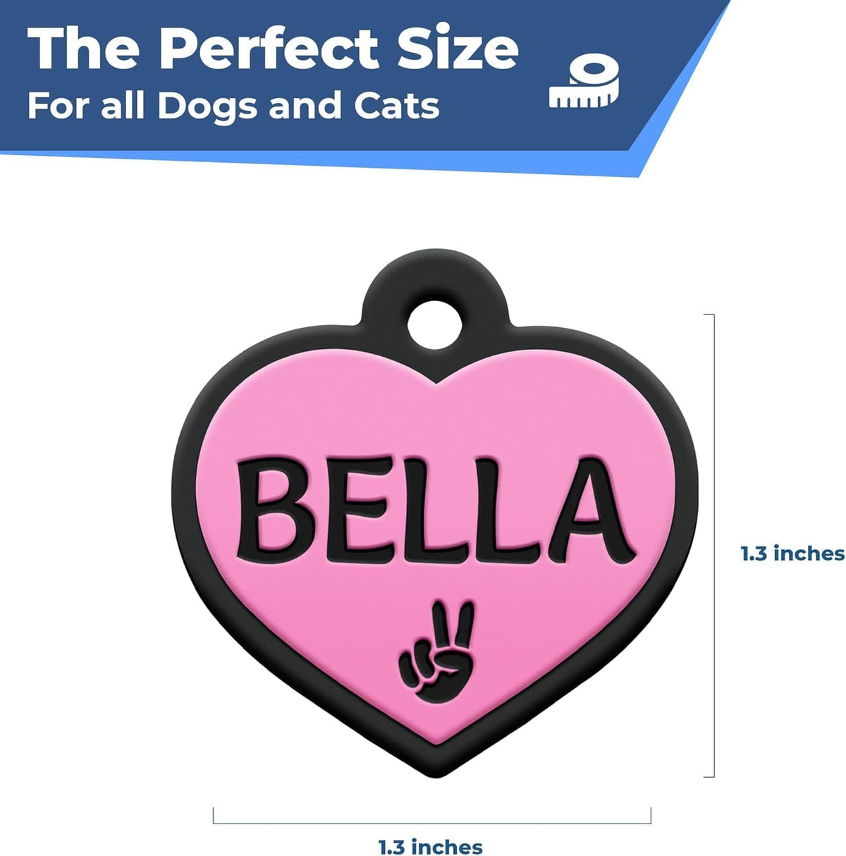 Heart Silent Silicone Pet ID Tag