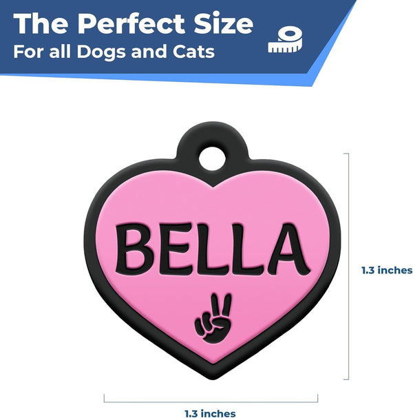 Heart Silent Silicone Pet ID Tag